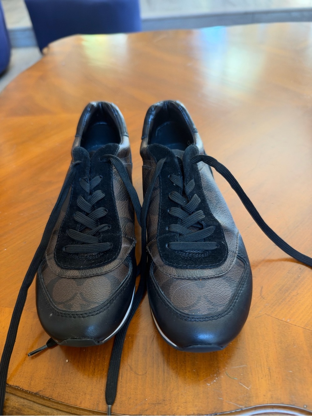 Coach Women’s Black and Brown Signature Logo Sneakers